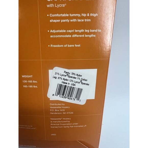 NEW VASSARETTE BODY CURVES CAPRI SHAPER MEDIUM NUDE 4670 W/LYCRA MADE IN USA - Picture 7 of 9